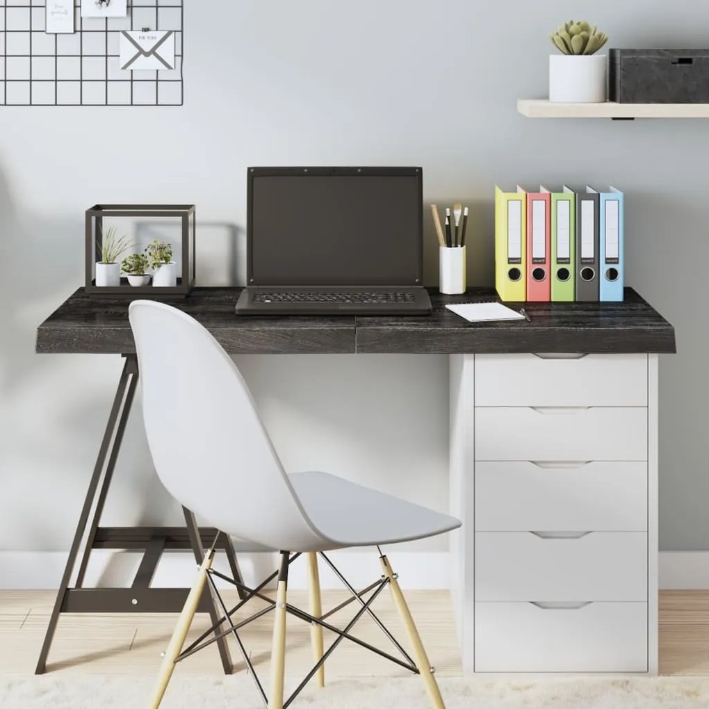 vidaXL Tampo de mesa 120x40x(2-6) cm carvalho tratado castanho-escuro
