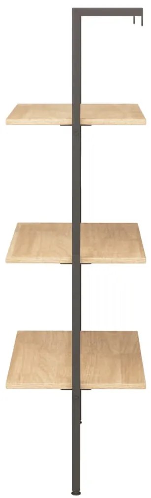Unidade 3 prateleiras 64x35x120,5 cm castanho-claro e preto