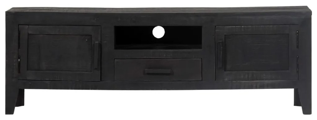 Móvel de TV 118x30x40 cm madeira de mangueira maciça preto