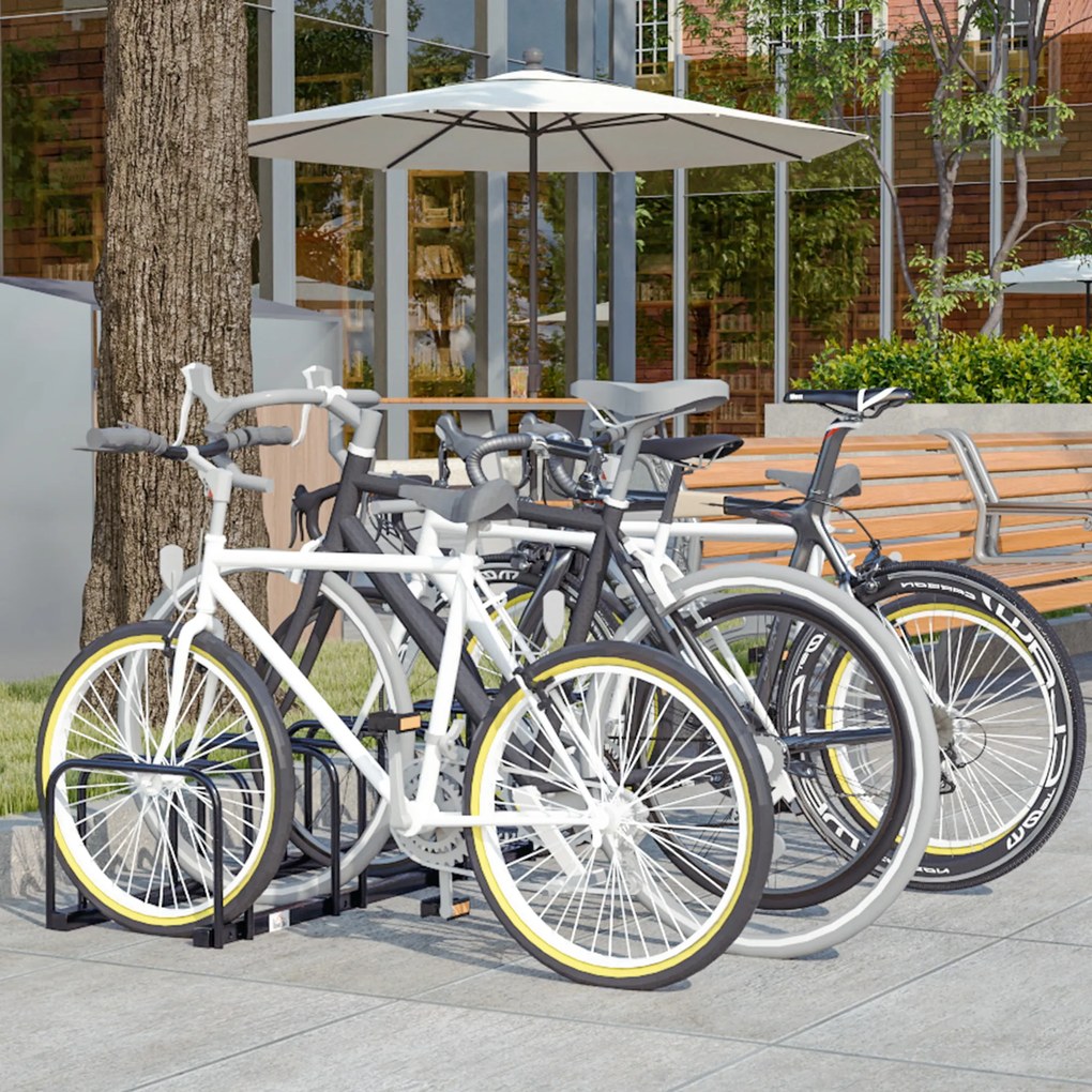 Suporte de armazenamento para bicicletas com pneus de 65 mm,145 x 33 x 27 cm, aço preto