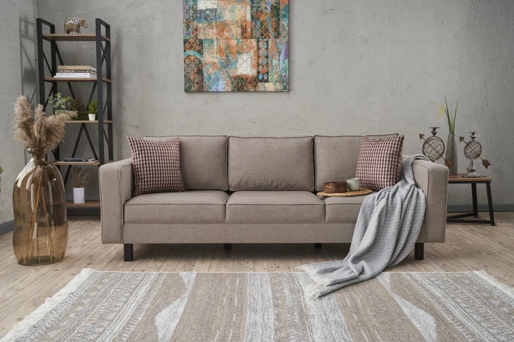 Sofá de 3 Lugares Kale – Creme – 222 cm