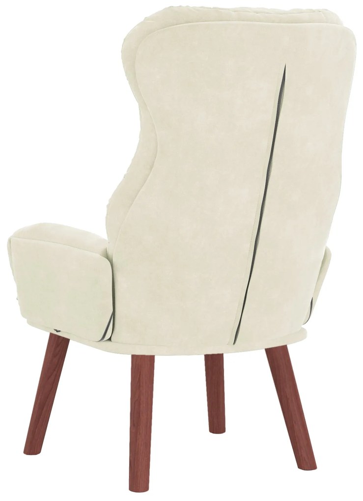 Poltrona Relaxante em Veludo Creme