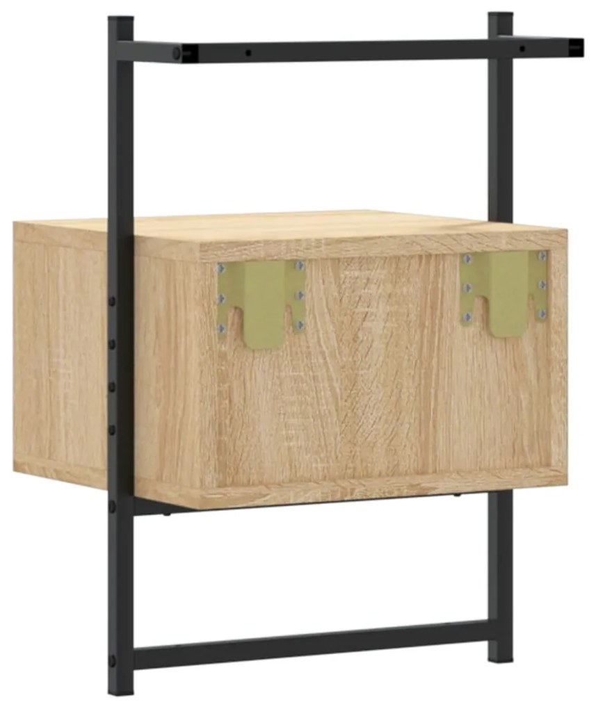 Mesa cabeceira parede 35x30x51cm deriv. madeira carvalho sonoma