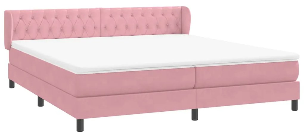 Cama com molas/colchões 180x220 cm veludo rosa