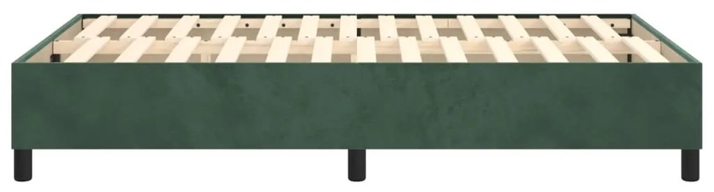 Estrutura de cama sem colchão 120x200 cm veludo verde-escuro