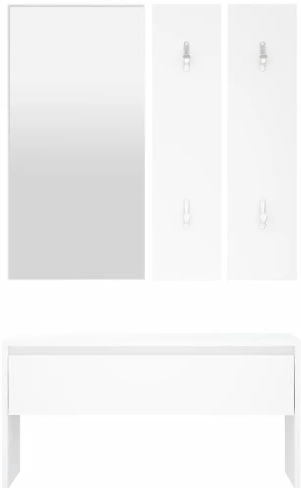 Conjunto de móveis de corredor derivados de madeira branco