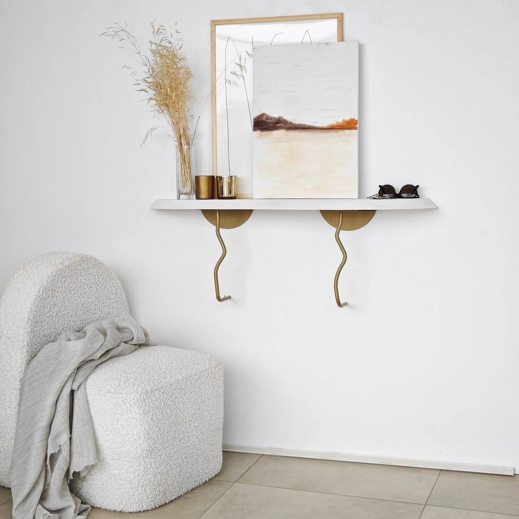 Prateleira de Parede Lierre – Dourada e Branca – 99 cm