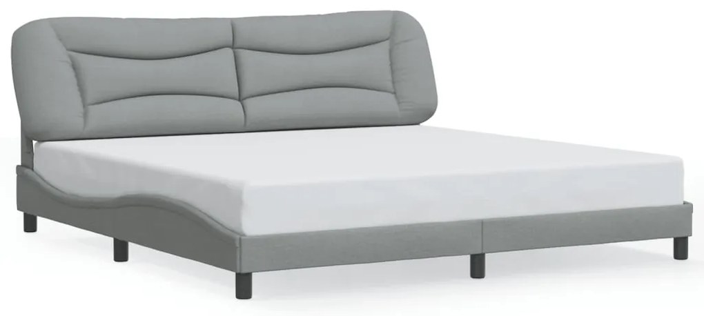 Estrutura de cama com LED sem colchão 200x200 cm tecido
