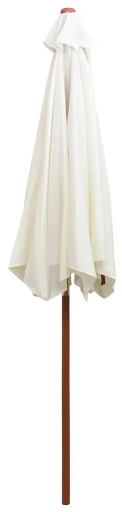 Guarda-sol com mastro em madeira 270x270 cm branco nata