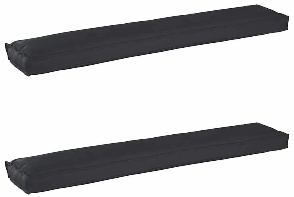 Almofadas de Palete para Banco 2 pcs Preto 200x40x8 cm Tecido Oxford
