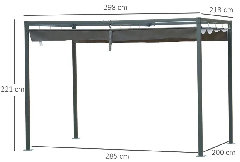 Pérgola com Toldo Retrátil - 3x2m