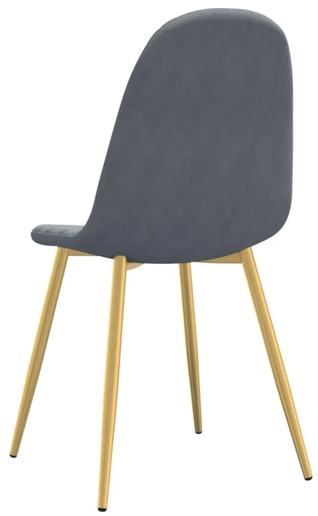 Cadeiras de jantar 4 pcs veludo cinzento-escuro