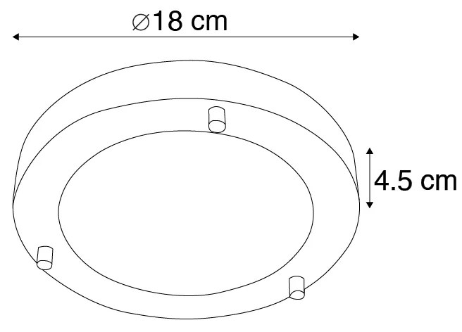 Candeeiro de teto moderno em aço 18 cm IP44 - Yuma Design,Moderno