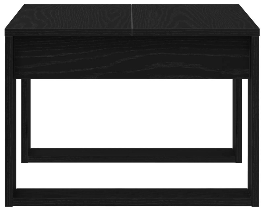 Mesa Lateral de Carvalho Preto - 50x50x35 cm, Feita de Madeira Maciça