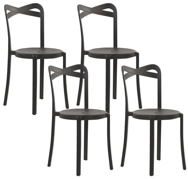 Conjunto de 4 cadeiras de jantar pretas CAMOGLI Beliani