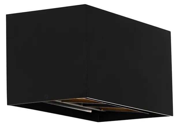 Candeeiro de parede moderno preto retangular 2 luzes - Edwin