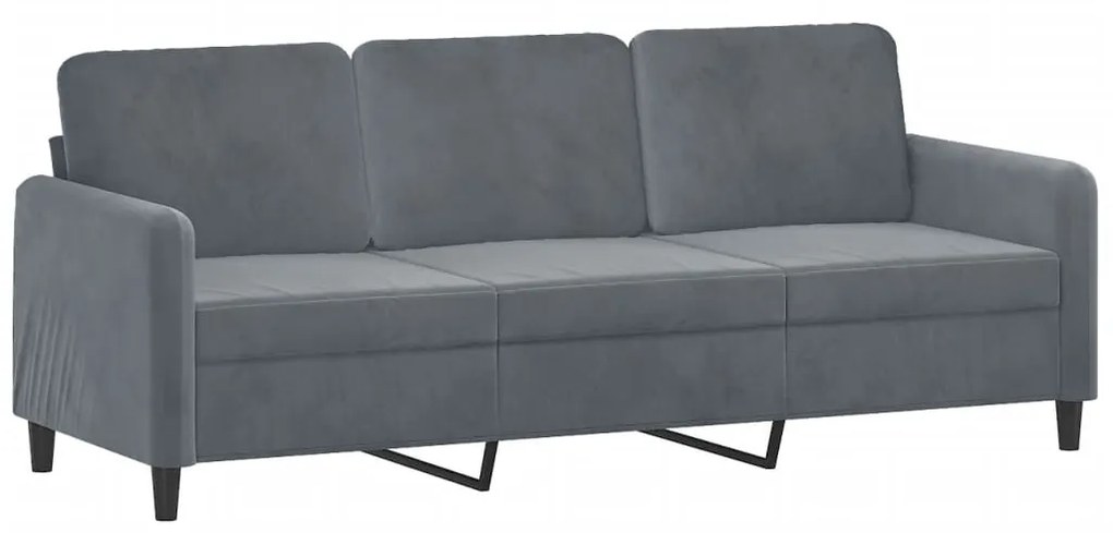 Sofá Amour Chaise Longue de 3 lugares - Em Veludo - Com Apóio de Pés -