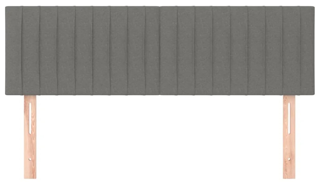 Cabeceira de cama 2 pcs tecido 72x5x78/88 cm cinzento-escuro