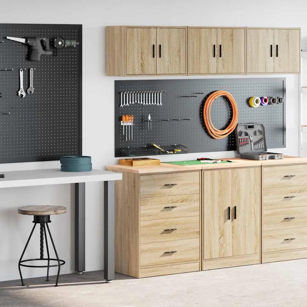 vidaXL Armários de garagem 2pcs derivados de madeira carvalho sonoma