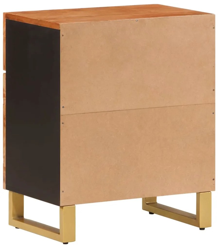 Mesa de cabeceira 50x33x60 cm mangueira maciça castanho e preto