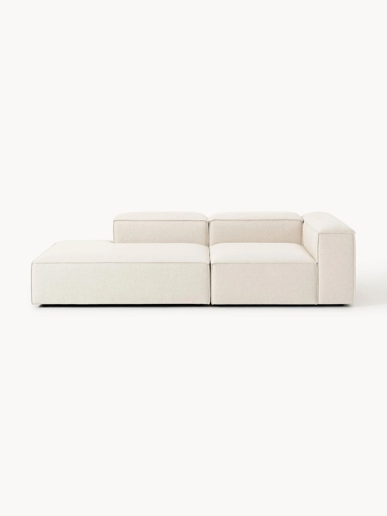 Chaise longue modular em mistura de linho Lennon
