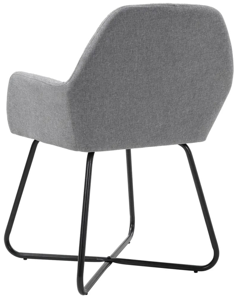 Cadeiras de jantar 2 pcs tecido cinzento-claro