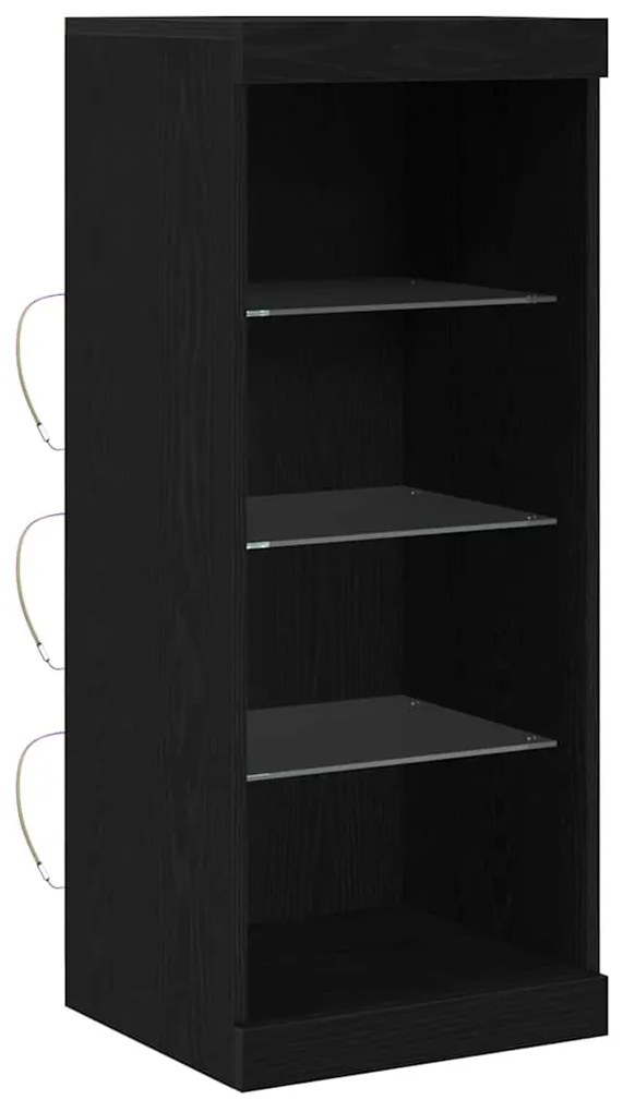 Buffet com Luzes LED Carvalho Preto 41x37x100 cm