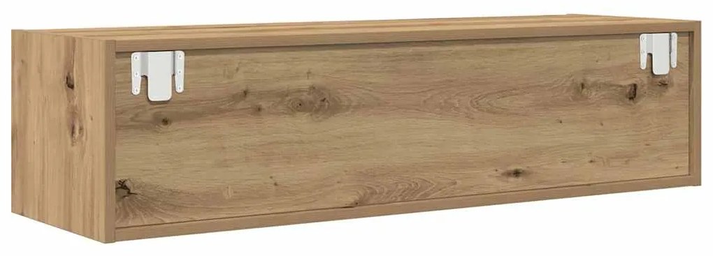 Aparador de TV vidaXL Carvalho Artesanal 100x31x25,5 cm Madeira de Eng