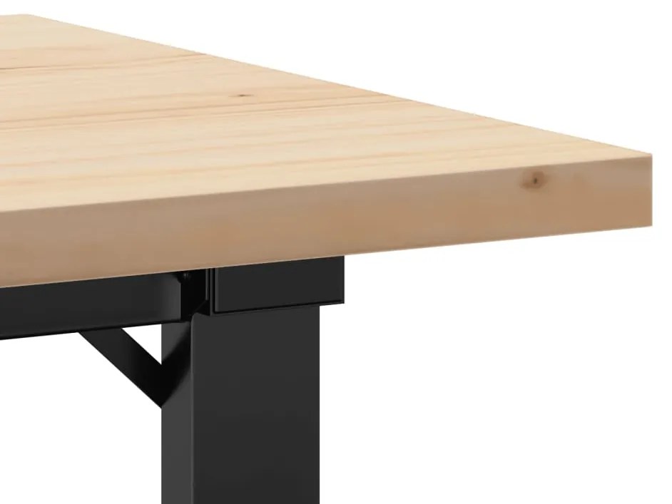 Mesa de centro estrutura em O 80x50x40,5 cm pinho/aço