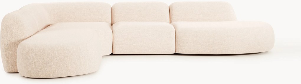 Sofá de canto modular XL em bouclé com chaise longues Wolke
