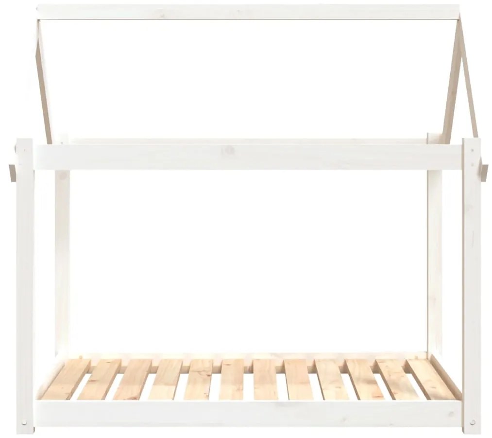 Cama para cães 111x80x100 cm madeira de pinho maciça branco