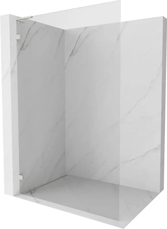 Mexen Lunar L parede de duche Walk-in à esquerda 80 x 200 cm, transparente 8 mm, níquel escovado - 830L-080-000-97-00-L
