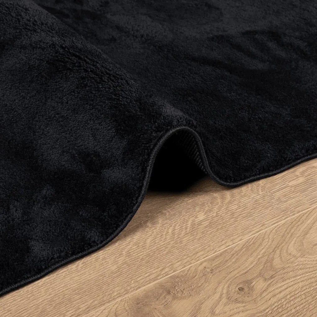 Tapete de pelo curto OVIEDO 160x230 cm preto