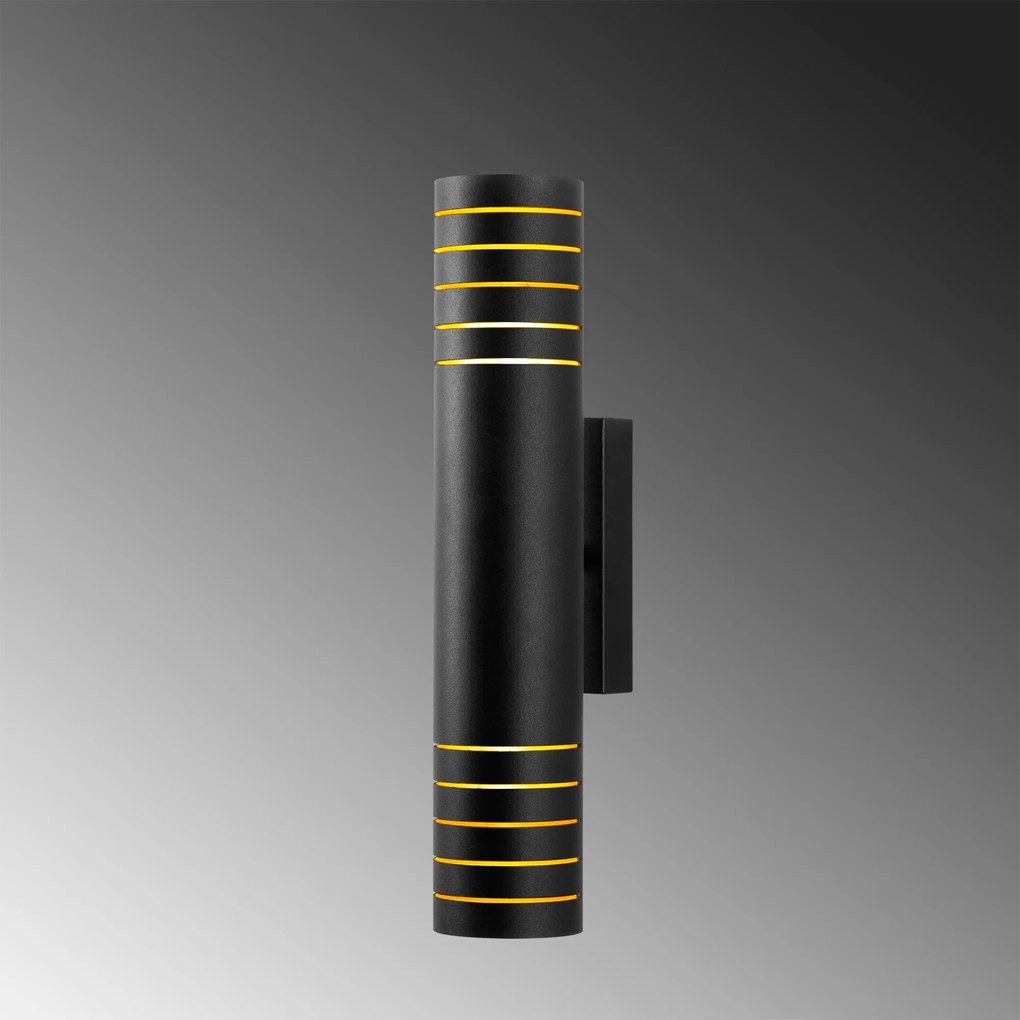 Aplique de Parede Cut – Preto e Amarelo – 8 x 12 x 40 cm