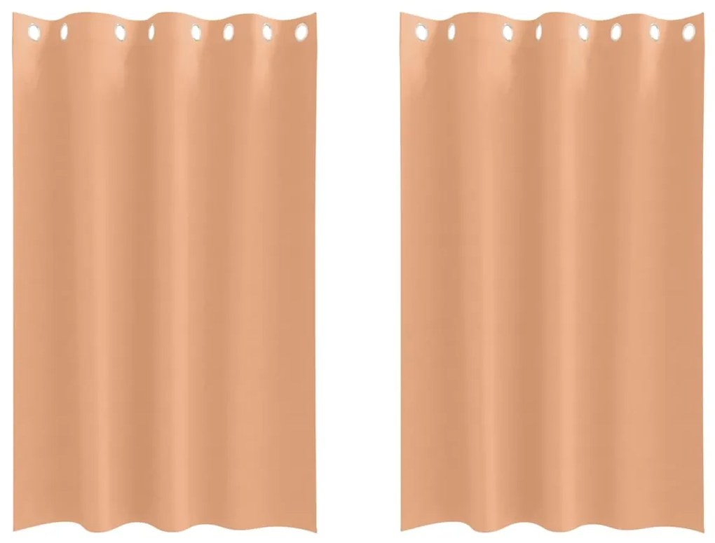 Cortinas 2 pcs Castanho-claro 175 x 140 cm Poliéster