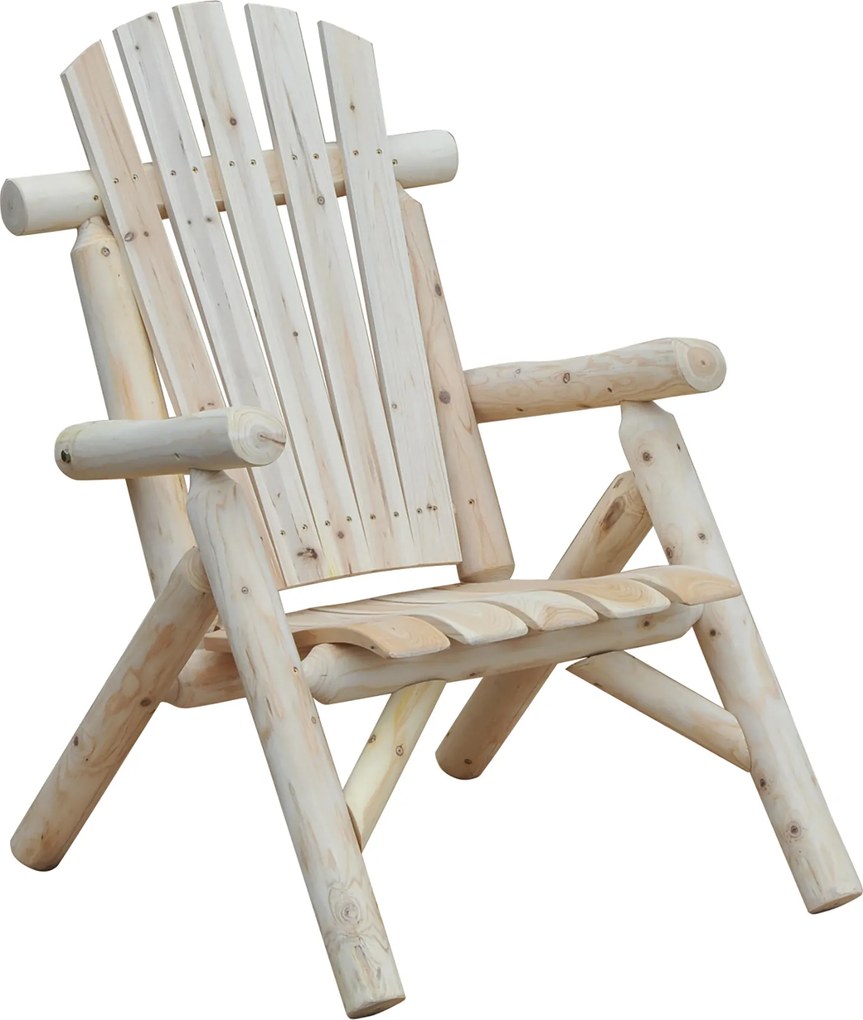 Outsunny Cadeira Adirondack resistente às intempéries em madeira para exterior, cadeira de jardim com encosto alto e apoios de braço, cadeira para varanda, poltrona de jardim para jardim, terraço, varanda 83 x 68 x 101 cm Natural | Aosom Portugal