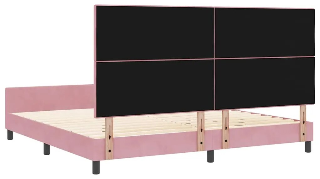 Estrutura de Cama vidaXL Rosa 200x200 cm Veludo