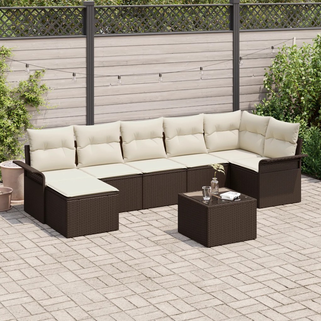 Conjunto de Sofás de Jardim vidaXL de 7 Peças com Almofadas Cinza de P
