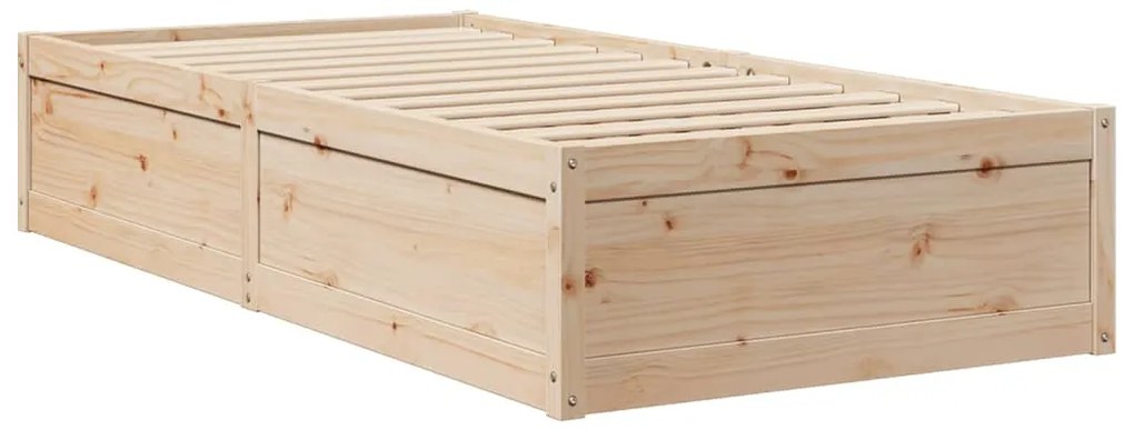 Cama com colchão 90x190 cm madeira de pinho maciça