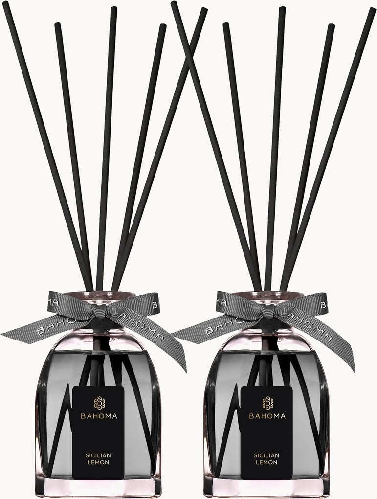 Difusores octogonais em caixa de presente Ash Sicilian Lemon, conjunto de 2