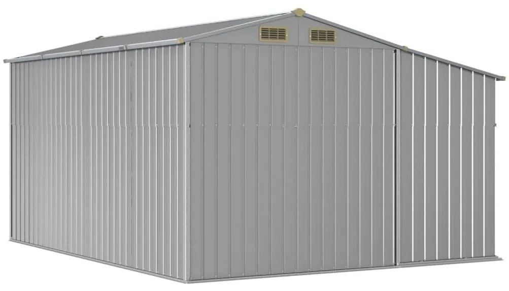 Abrigo de jardim 277x365,5x179 cm aço galvanizado cinzento