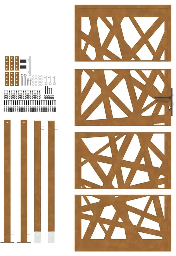 Portão de jardim 105x205 cm design de luz de aço resistente