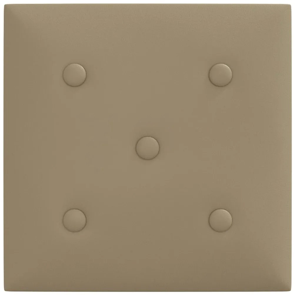 Painel parede 12pcs 30x30cm couro artificial 1,08 m² cappuccino