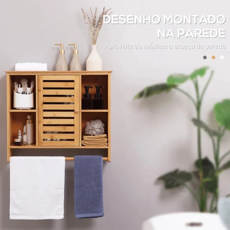 Armário de Parede Liner em Bambú de Casa de Banho - Design Natura