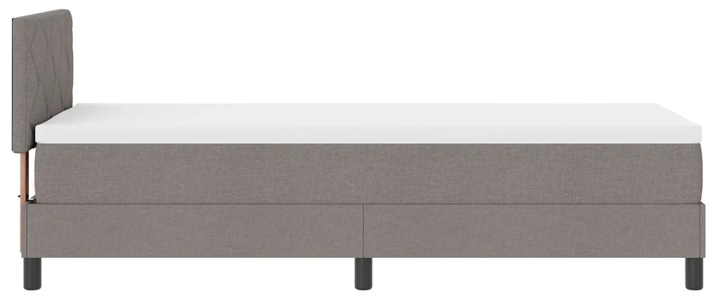 Cama Box Spring com Colchão Taupe 80x200 cm Tecido