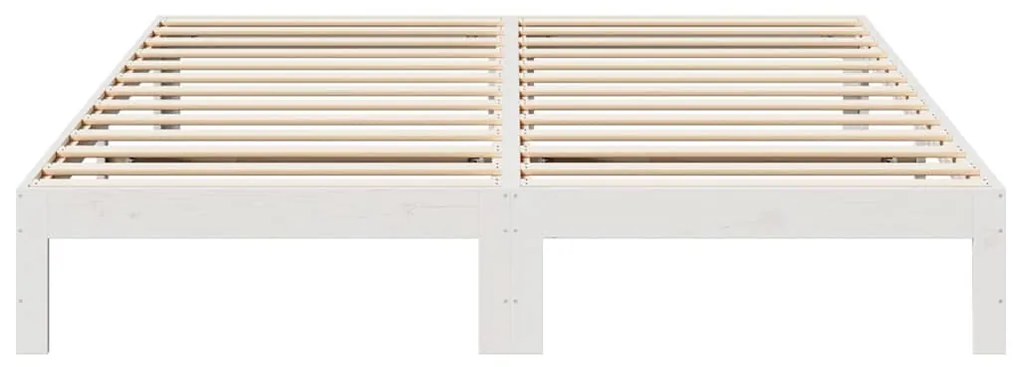 Cama sem colchão 180x200 cm madeira de pinho maciça branco
