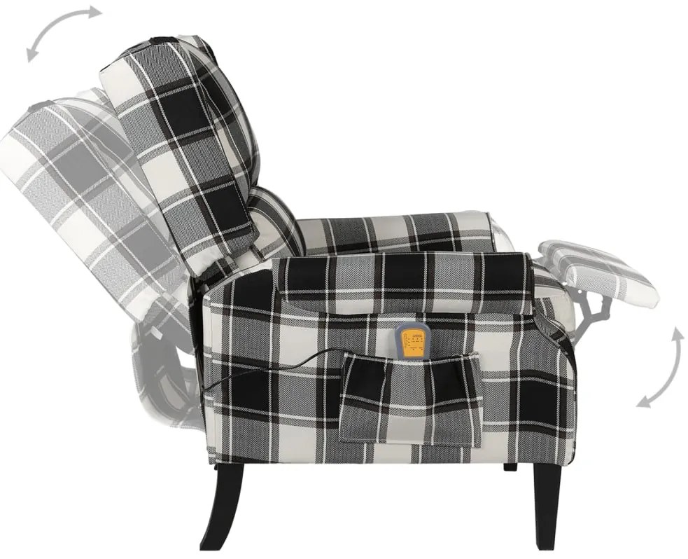 Poltrona de massagens reclinável tecido multicor