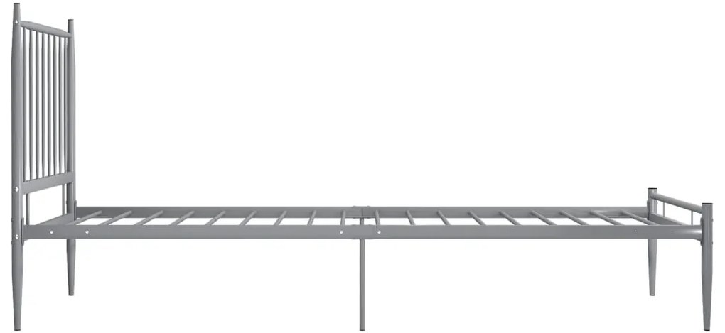 Estrutura de cama 100x200 cm metal cinzento