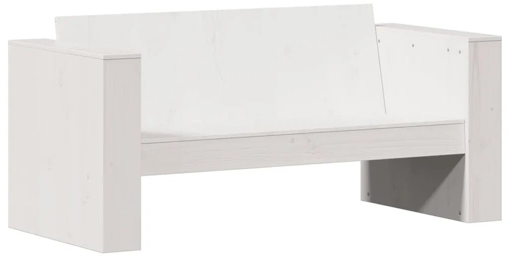 2 pcs conjunto lounge de jardim madeira de pinho maciça branco