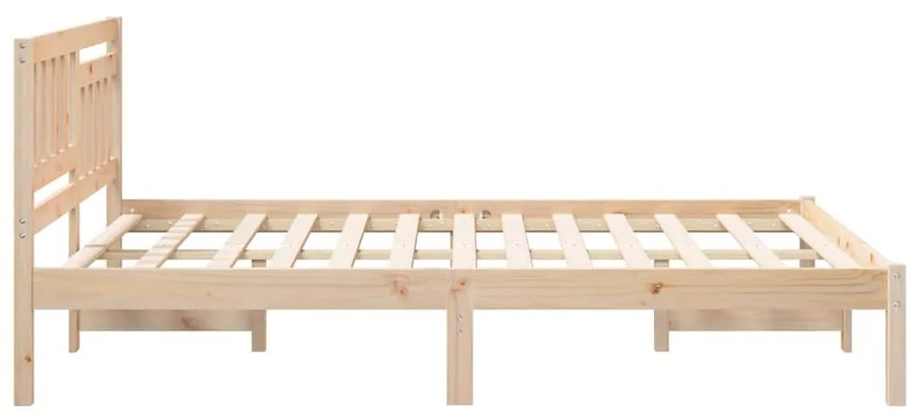 Estrutura da Cama com cabeceira Castanho 140 x 190 cm